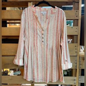 New Directions Plus Size Striped Top A229SH